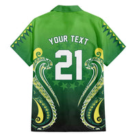 Custom Rugby Cook Islands Avaiki Family Matching Off Shoulder Maxi Dress and Hawaiian Shirt Green Kuki Airani Tribal Maori Inspired - Polynesian Pride