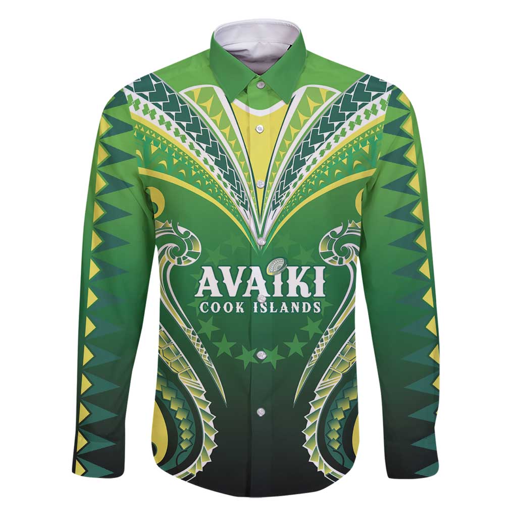 Custom Rugby Cook Islands Avaiki Family Matching Puletasi and Hawaiian Shirt Green Kuki Airani Tribal Maori Inspired - Polynesian Pride