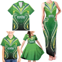 Custom Rugby Cook Islands Avaiki Family Matching Tank Maxi Dress and Hawaiian Shirt Green Kuki Airani Tribal Maori Inspired - Polynesian Pride