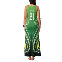 Custom Rugby Cook Islands Avaiki Family Matching Tank Maxi Dress and Hawaiian Shirt Green Kuki Airani Tribal Maori Inspired - Polynesian Pride