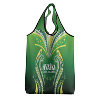 Rugby Cook Islands Avaiki Grocery Bag Green Kuki Airani Tribal Maori Inspired - Polynesian Pride