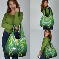 Rugby Cook Islands Avaiki Grocery Bag Green Kuki Airani Tribal Maori Inspired - Polynesian Pride