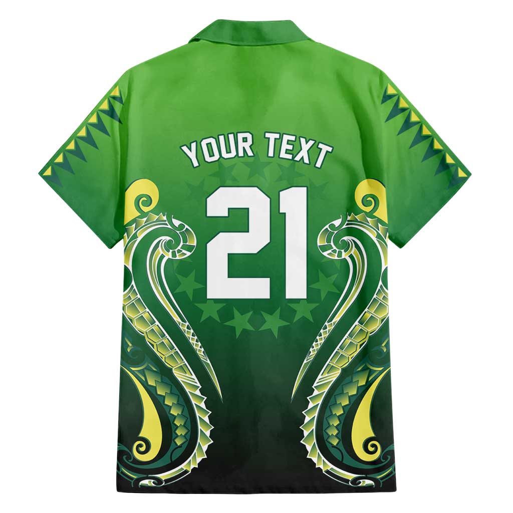 Custom Rugby Cook Islands Avaiki Hawaiian Shirt Green Kuki Airani Tribal Maori Inspired - Polynesian Pride