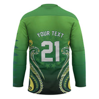 Custom Rugby Cook Islands Avaiki Hockey Jersey Green Kuki Airani Tribal Maori Inspired - Polynesian Pride