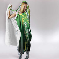 Rugby Cook Islands Avaiki Hooded Blanket Green Kuki Airani Tribal Maori Inspired - Polynesian Pride