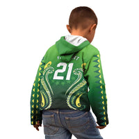 Custom Rugby Cook Islands Avaiki Kid Hoodie Green Kuki Airani Tribal Maori Inspired - Polynesian Pride