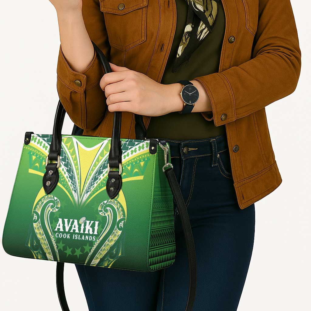 Rugby Cook Islands Avaiki Leather Bag Green Kuki Airani Tribal Maori Inspired - Polynesian Pride