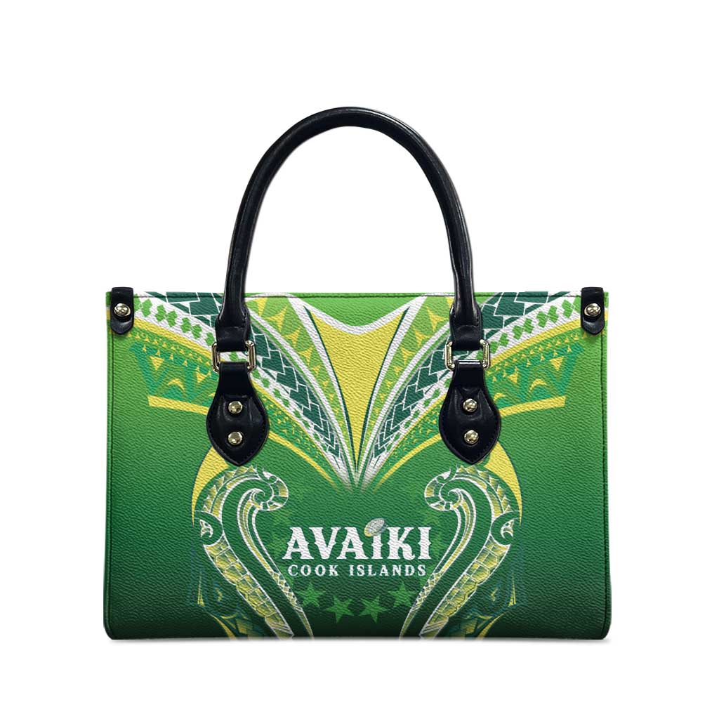 Rugby Cook Islands Avaiki Leather Bag Green Kuki Airani Tribal Maori Inspired - Polynesian Pride