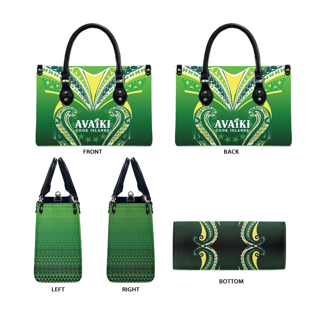 Rugby Cook Islands Avaiki Leather Bag Green Kuki Airani Tribal Maori Inspired - Polynesian Pride