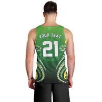 Custom Rugby Cook Islands Avaiki Men Tank Top Green Kuki Airani Tribal Maori Inspired - Polynesian Pride