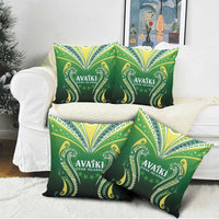 Rugby Cook Islands Avaiki Pillow Cover Green Kuki Airani Tribal Maori Inspired - Polynesian Pride