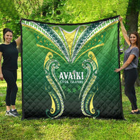 Rugby Cook Islands Avaiki Quilt Green Kuki Airani Tribal Maori Inspired - Polynesian Pride