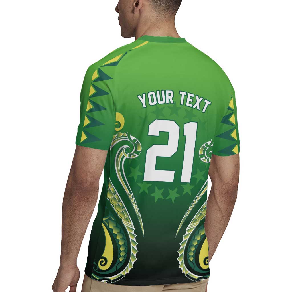 Custom Rugby Cook Islands Avaiki Rugby Jersey Green Kuki Airani Tribal Maori Inspired - Polynesian Pride