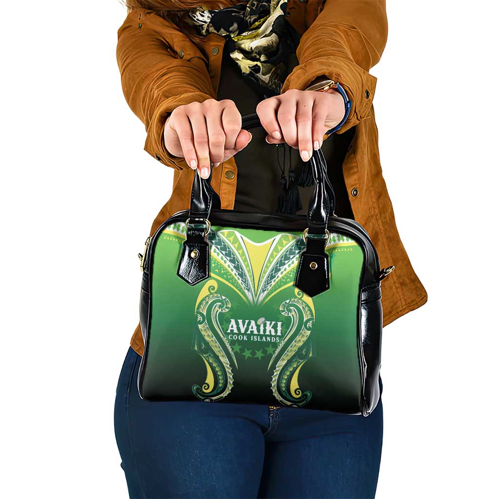Rugby Cook Islands Avaiki Shoulder Handbag Green Kuki Airani Tribal Maori Inspired - Polynesian Pride