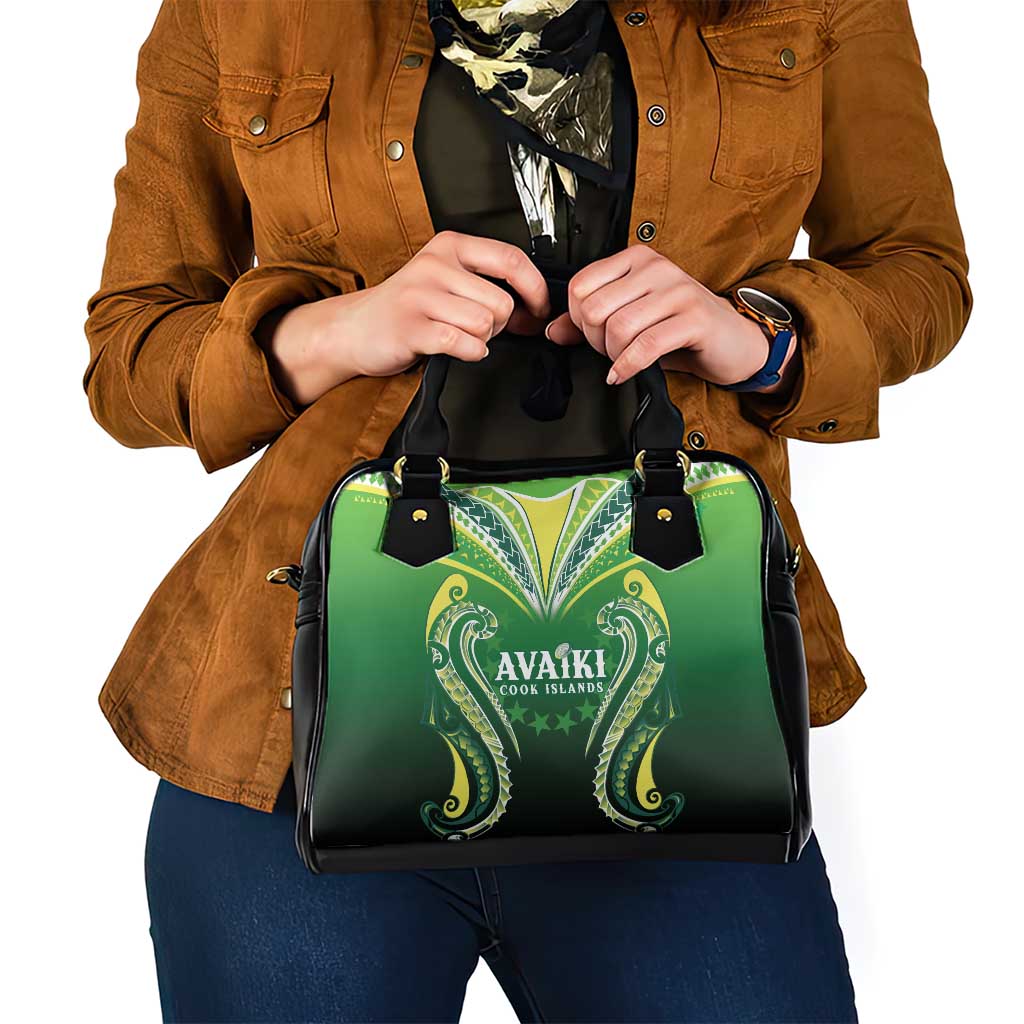 Rugby Cook Islands Avaiki Shoulder Handbag Green Kuki Airani Tribal Maori Inspired - Polynesian Pride