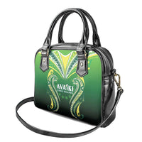 Rugby Cook Islands Avaiki Shoulder Handbag Green Kuki Airani Tribal Maori Inspired - Polynesian Pride