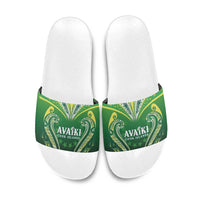 Rugby Cook Islands Avaiki Slide Sandals Green Kuki Airani Tribal Maori Inspired - Polynesian Pride