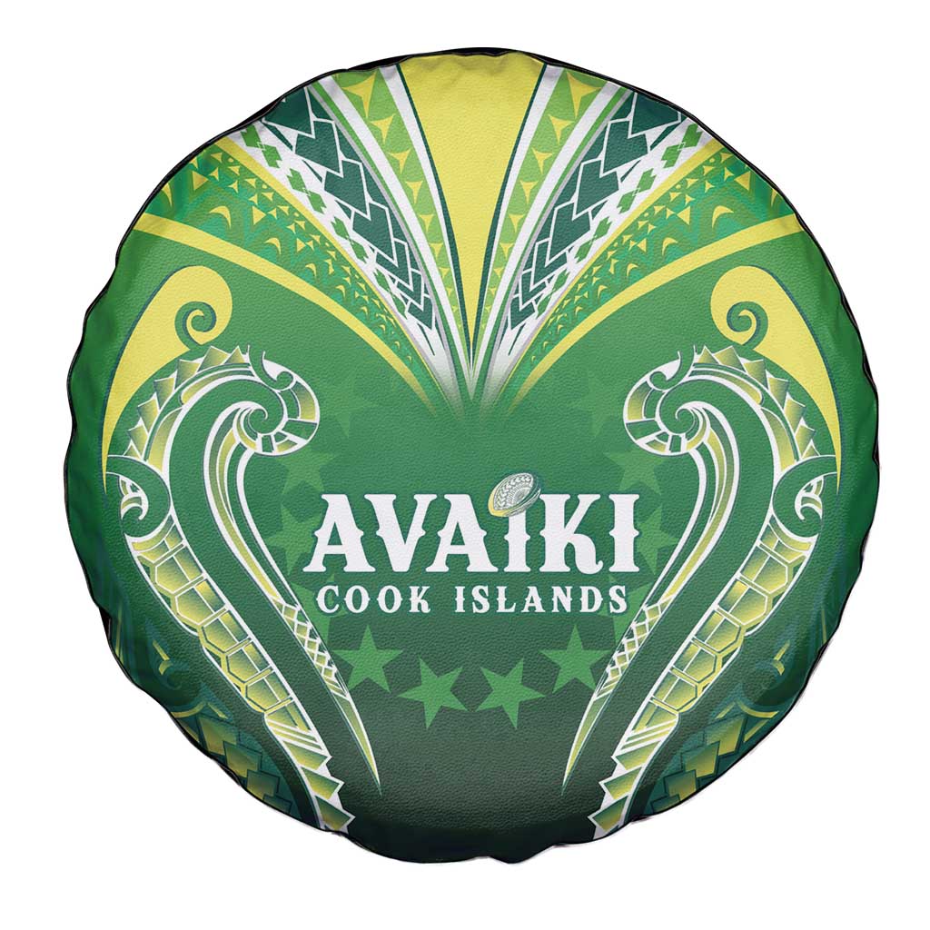 Rugby Cook Islands Avaiki Spare Tire Cover Green Kuki Airani Tribal Maori Inspired - Polynesian Pride
