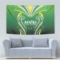 Rugby Cook Islands Avaiki Tapestry Green Kuki Airani Tribal Maori Inspired - Polynesian Pride