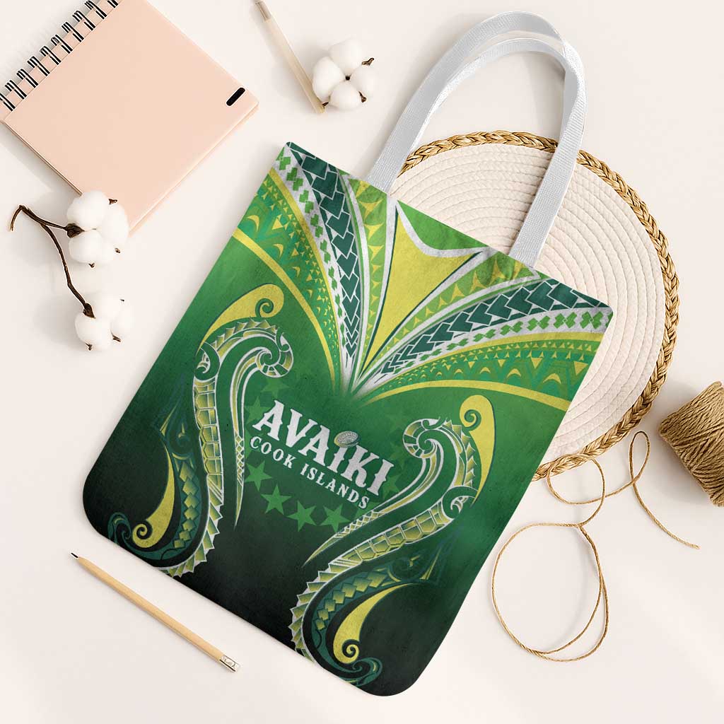 Rugby Cook Islands Avaiki Tote Bag Green Kuki Airani Tribal Maori Inspired - Polynesian Pride