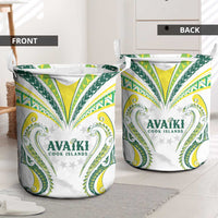 Rugby Cook Islands Avaiki Laundry Basket White Kuki Airani Tribal Maori Inspired - Polynesian Pride