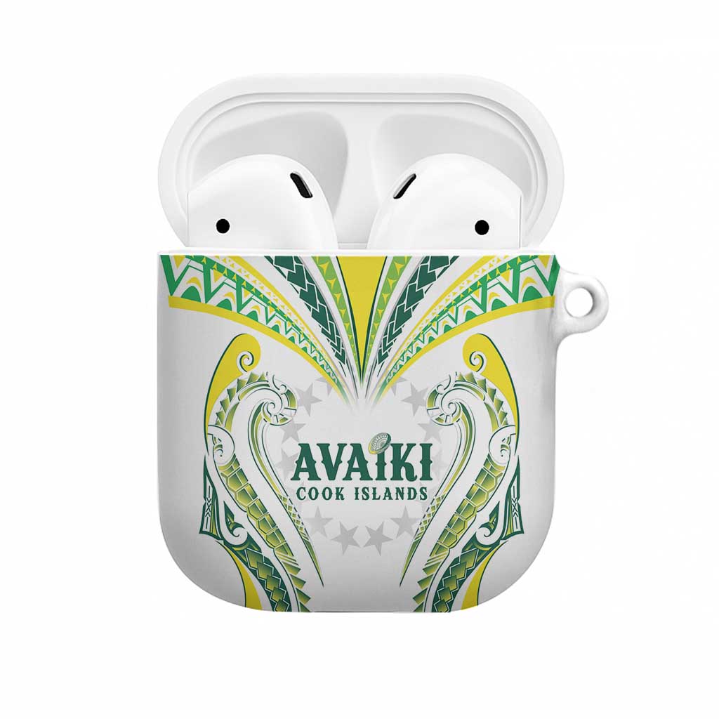 Rugby Cook Islands Avaiki AirPods Case White Kuki Airani Tribal Maori Inspired - Polynesian Pride