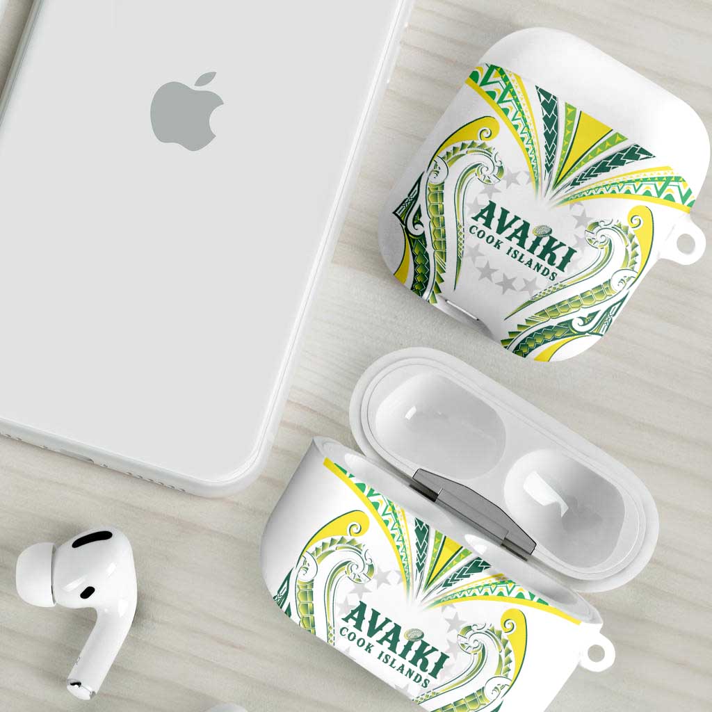 Rugby Cook Islands Avaiki AirPods Case White Kuki Airani Tribal Maori Inspired - Polynesian Pride