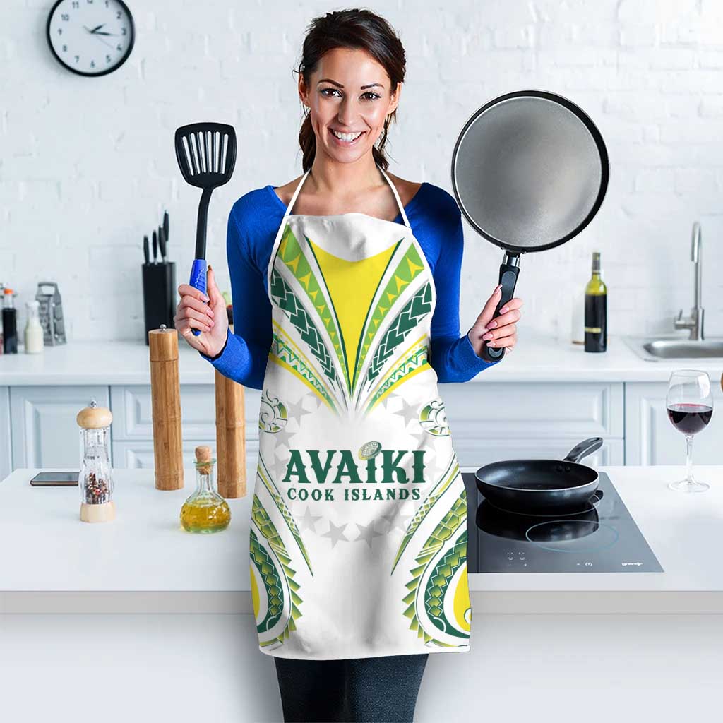 Rugby Cook Islands Avaiki Apron White Kuki Airani Tribal Maori Inspired - Polynesian Pride