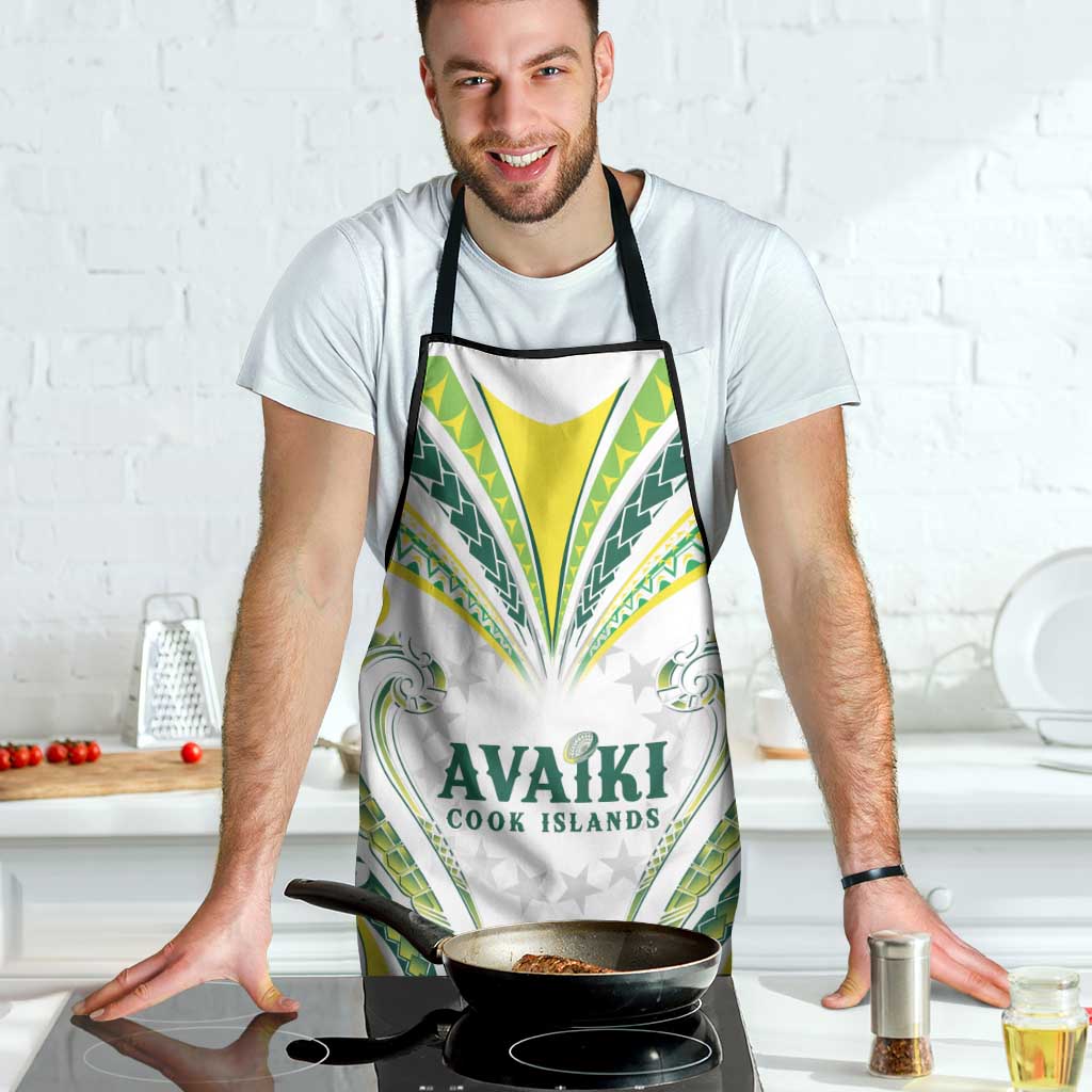 Rugby Cook Islands Avaiki Apron White Kuki Airani Tribal Maori Inspired - Polynesian Pride