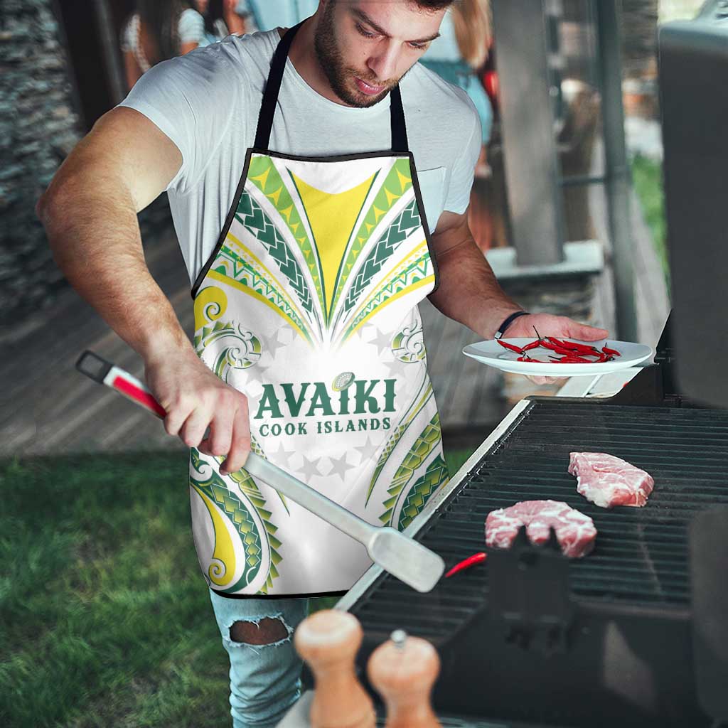 Rugby Cook Islands Avaiki Apron White Kuki Airani Tribal Maori Inspired - Polynesian Pride