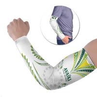 Custom Rugby Cook Islands Avaiki Arm Sleeves White Kuki Airani Tribal Maori Inspired - Polynesian Pride