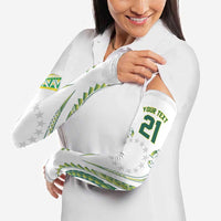 Custom Rugby Cook Islands Avaiki Arm Sleeves White Kuki Airani Tribal Maori Inspired - Polynesian Pride