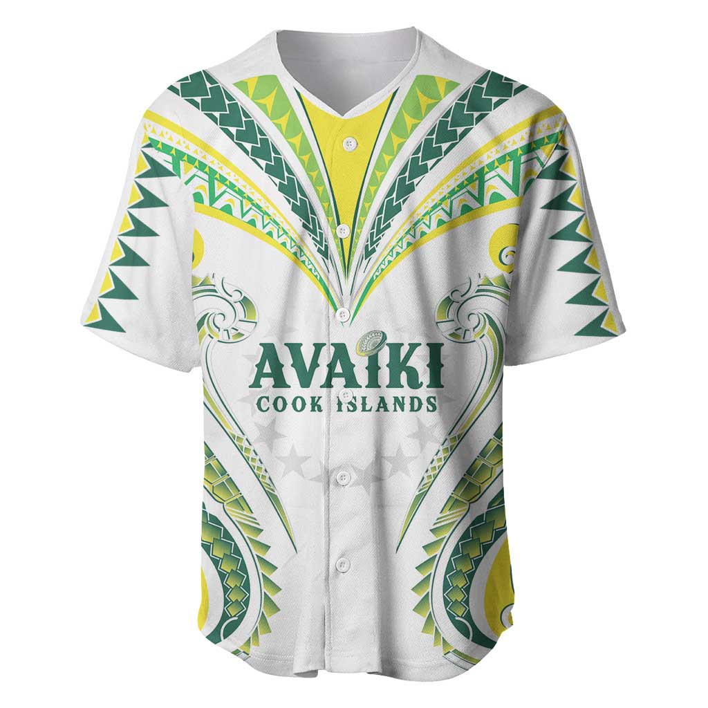 Custom Rugby Cook Islands Avaiki Baseball Jersey White Kuki Airani Tribal Maori Inspired - Polynesian Pride