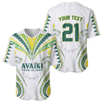 Custom Rugby Cook Islands Avaiki Baseball Jersey White Kuki Airani Tribal Maori Inspired - Polynesian Pride