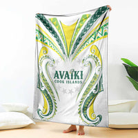 Rugby Cook Islands Avaiki Blanket White Kuki Airani Tribal Maori Inspired - Polynesian Pride