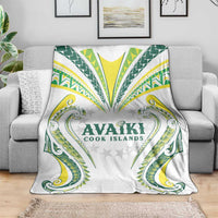 Rugby Cook Islands Avaiki Blanket White Kuki Airani Tribal Maori Inspired - Polynesian Pride