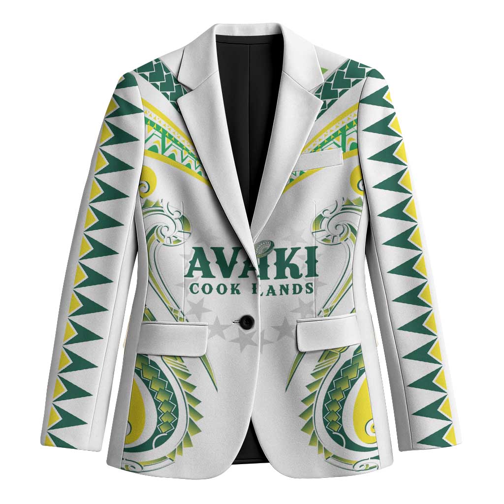 Custom Rugby Cook Islands Avaiki Blazer White Kuki Airani Tribal Maori Inspired - Polynesian Pride