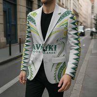 Custom Rugby Cook Islands Avaiki Blazer White Kuki Airani Tribal Maori Inspired - Polynesian Pride