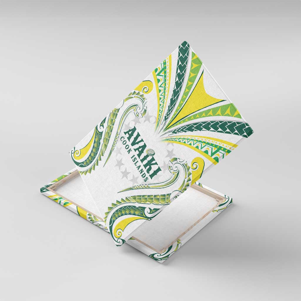 Rugby Cook Islands Avaiki Canvas Wall Art White Kuki Airani Tribal Maori Inspired - Polynesian Pride