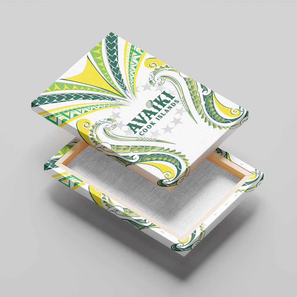 Rugby Cook Islands Avaiki Canvas Wall Art White Kuki Airani Tribal Maori Inspired - Polynesian Pride