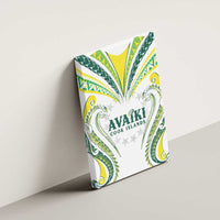 Rugby Cook Islands Avaiki Canvas Wall Art White Kuki Airani Tribal Maori Inspired - Polynesian Pride
