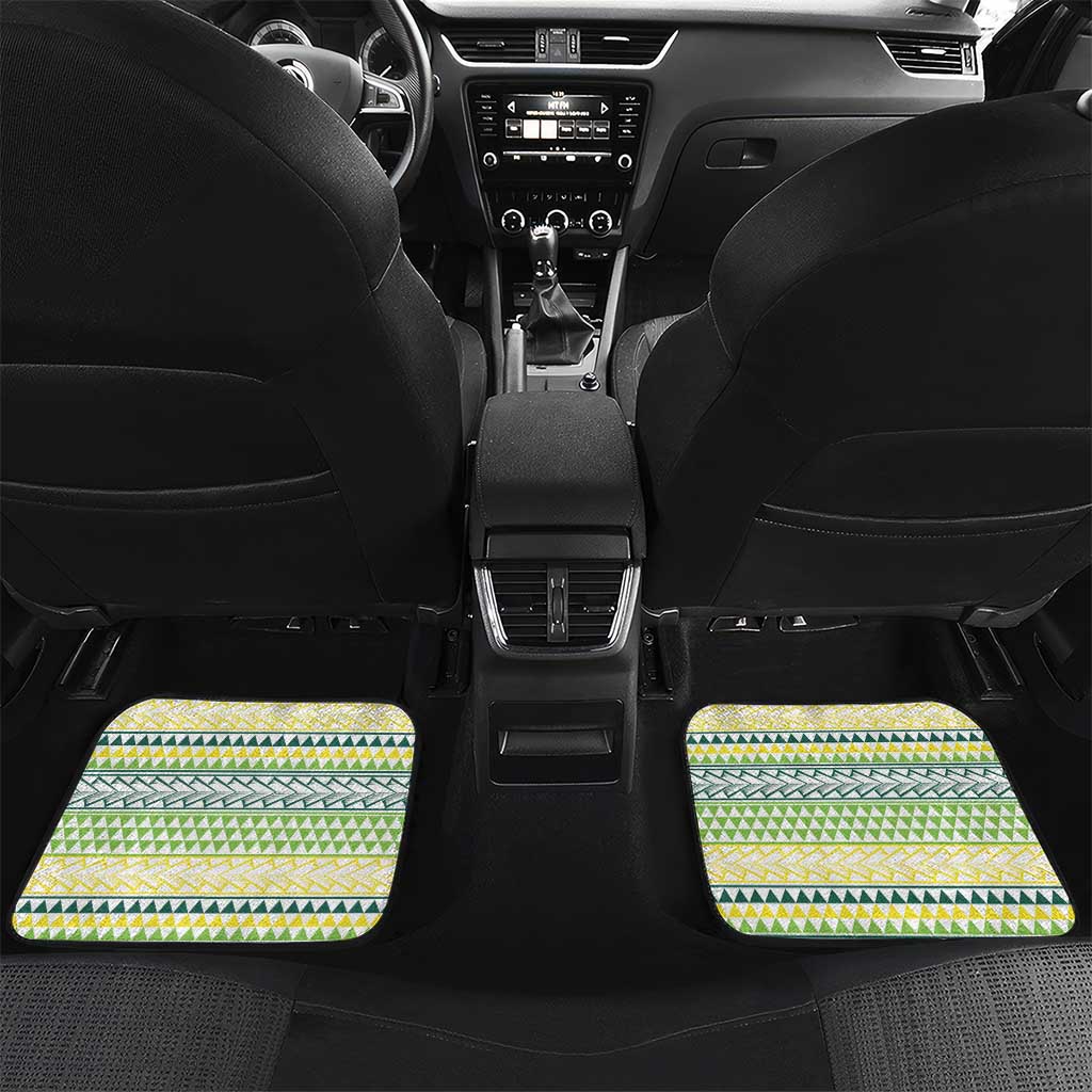 Custom Rugby Cook Islands Avaiki Car Mats White Kuki Airani Tribal Maori Inspired - Polynesian Pride
