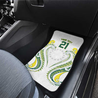 Custom Rugby Cook Islands Avaiki Car Mats White Kuki Airani Tribal Maori Inspired - Polynesian Pride