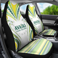 Rugby Cook Islands Avaiki Car Seat Cover White Kuki Airani Tribal Maori Inspired - Polynesian Pride
