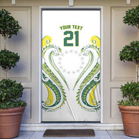 Custom Rugby Cook Islands Avaiki Door Cover White Kuki Airani Tribal Maori Inspired - Polynesian Pride