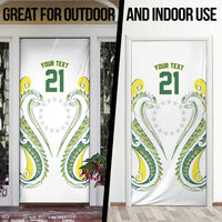 Custom Rugby Cook Islands Avaiki Door Cover White Kuki Airani Tribal Maori Inspired - Polynesian Pride