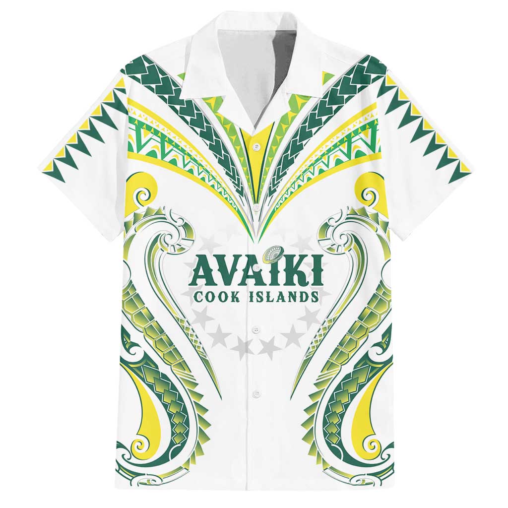 Custom Rugby Cook Islands Avaiki Family Matching Long Sleeve Bodycon Dress and Hawaiian Shirt White Kuki Airani Tribal Maori Inspired - Polynesian Pride