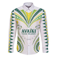 Custom Rugby Cook Islands Avaiki Family Matching Long Sleeve Bodycon Dress and Hawaiian Shirt White Kuki Airani Tribal Maori Inspired - Polynesian Pride