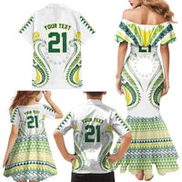 Custom Rugby Cook Islands Avaiki Family Matching Mermaid Dress and Hawaiian Shirt White Kuki Airani Tribal Maori Inspired - Polynesian Pride