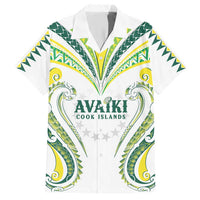 Custom Rugby Cook Islands Avaiki Family Matching Short Sleeve Bodycon Dress and Hawaiian Shirt White Kuki Airani Tribal Maori Inspired - Polynesian Pride